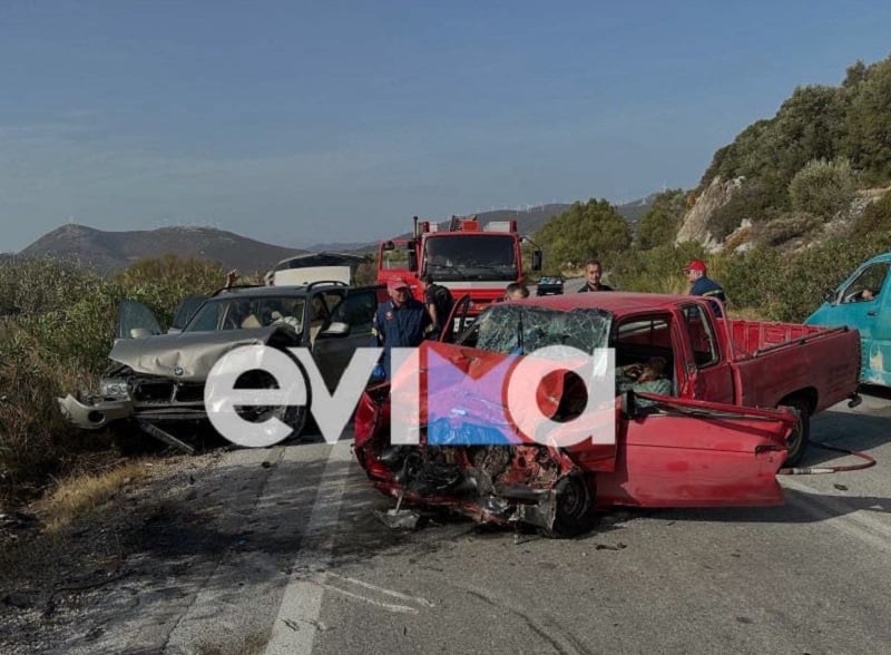 Θανατηφόρο τροχαίο στην Εύβοια με έναν νεκρό και αρκετούς τραυματίες